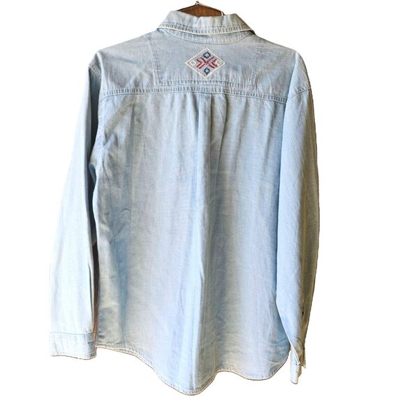 Western Embroidered Long Sleeve Button Down Shaver Lake Top Large NEW - Picture 2 of 7